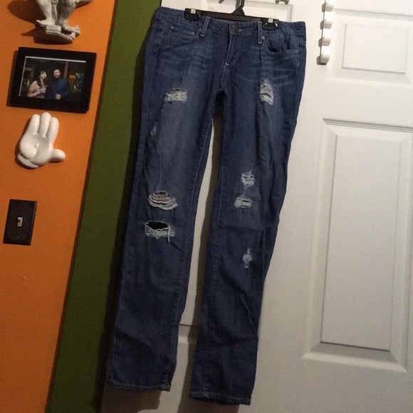 PAIGE distressed straight leg jeans - Picture 2 of 9